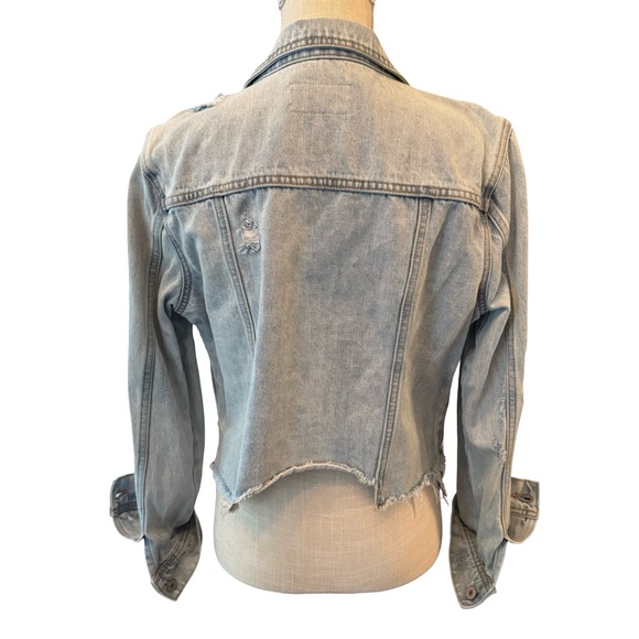 KanCan Light Blue Distressed Cropped Jean Jacket - Picture 2 of 8